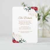  Floral Christmas Wedding Gastinformatie Informatiekaartje (Staand voorkant)