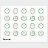 Floral Christmas Wreath familienaam Ronde Sticker (Vel)