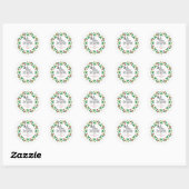 Floral Christmas Wreath familienaam Ronde Sticker (Vel)