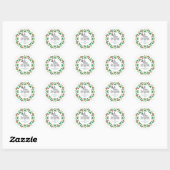 Floral Christmas Wreath familienaam Ronde Sticker (Vel)
