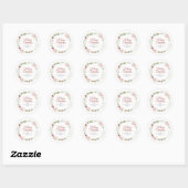 Floral Christmas Wreath familienaam Ronde Sticker (Vel)