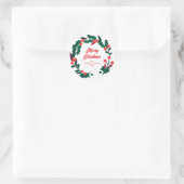 Floral Christmas Wreath familienaam Ronde Sticker (Tas)