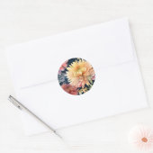 Floral Chrysanthemum Botanical Ronde Sticker (Envelop)