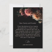 Floral Chrysanthemum Dark Romantic Wedding Bedankkaart (Achterkant)