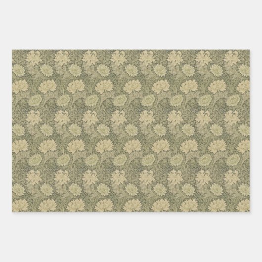 Floral Chrysanthemum Flower Morris Pattern Inpakpapier Vel (Voorkant 2)