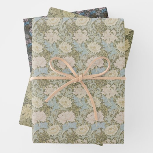 Floral  Chrysanthemum Flower Morris Pattern Inpakpapier Vel (In situ)