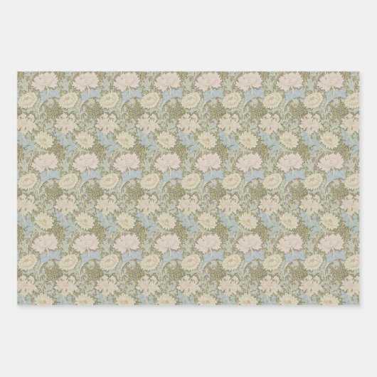 Floral  Chrysanthemum Flower Morris Pattern Inpakpapier Vel (Voorkant)