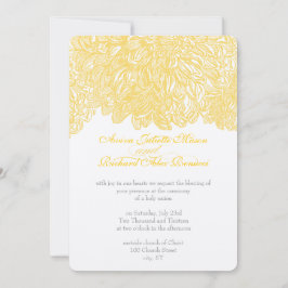 Floral Chrysanthemum Grijs en Geel Kaart