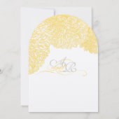 Floral Chrysanthemum Grijs en Geel Kaart (Achterkant)