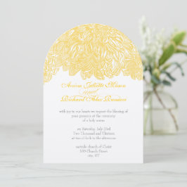  Floral Chrysanthemum Grijs en Geel Kaart
