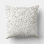  Floral Chrysanthemum Grijs en Geel Kussen (Achterkant)