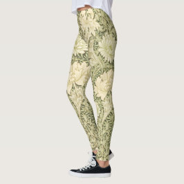 Floral Chrysanthemum Pattern (door William Morris) Leggings