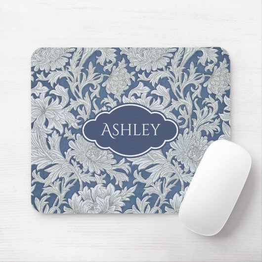  Floral Chrysanthemum Pattern met Monogram Muismat (Met muis)