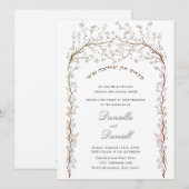Floral Chuppah Jewish Hebrew Wedding Invitation Kaart (Voorkant / Achterkant)