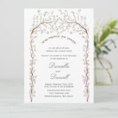 Floral Chuppah Jewish Hebrew Wedding Invitation Kaart (Staand voorkant)