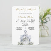 Floral Church Spanish wedding   Kaart (Staand voorkant)