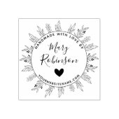 Floral Circle aangepaste naam handgemaakt met lief Rubberstempel (Afrduk)