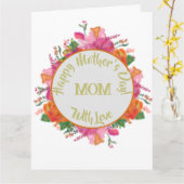 Floral Circle Banner Mother's Day  Kaart (Gele Bloem)