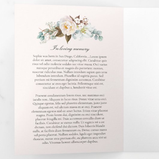 Floral Circle Viering van het Life-programma Drieluik Uitnodiging (Binnenzijde eerst)