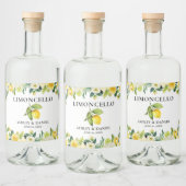 Floral Citroen Limoncello Bruiloft Fles Label Likeurfles Etiket (Flessen)