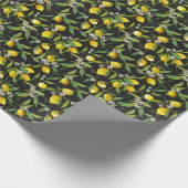 Floral citroen vruchten  patroon cadeaupapier (Hoek)