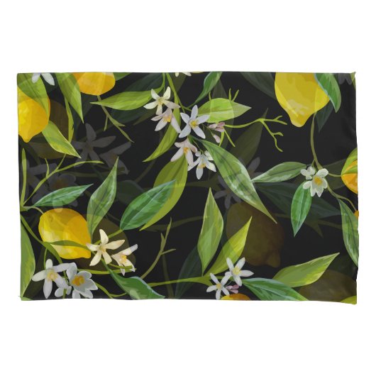 Floral citroen vruchten patroon kussensloop (Voorkant)
