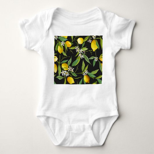 Floral citroen vruchten  patroon romper (Voorkant)