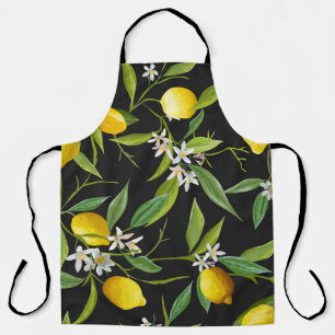 Floral citroen vruchten  patroon schort