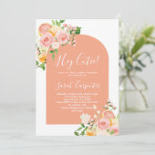 Floral Citrus Baby shower Girl Invitation Kaart (Staand voorkant)