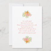 Floral Citrus Baby shower Girl Invitation Kaart (Achterkant)