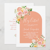 Floral Citrus Baby shower Girl Invitation Kaart (Voorkant / Achterkant)