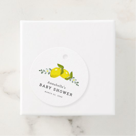 Floral Citrus Citrus Wit Baby shower Bedankjes Labels (In situ)