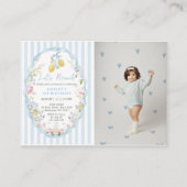 Floral Citrus Lemon Birthday Invitations Informatiekaartje (Voorkant)