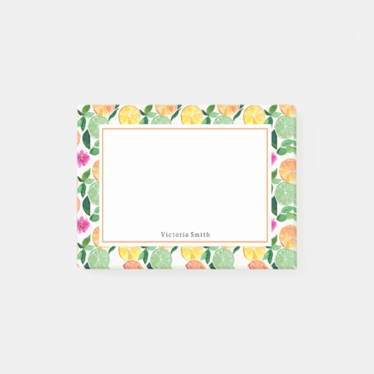 Floral Citrus Sinaasappel Lemon Limoen Grapefruit Post-it® Notes (Voorkant)