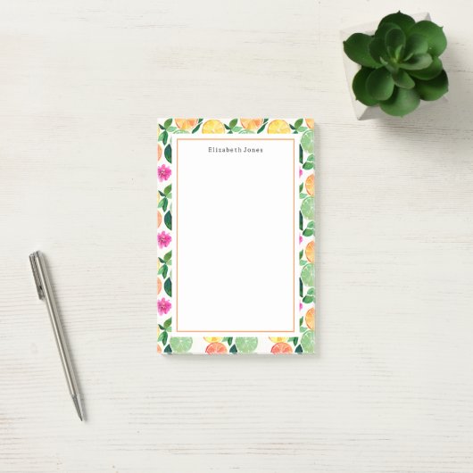 Floral Citrus Sinaasappel Lemon Limoen Grapefruit Post-it® Notes (Kantoor)