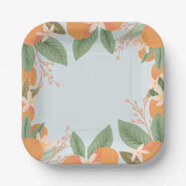 Floral Citrus Vrijgezellenfeest Papier Borden Papieren Bordje