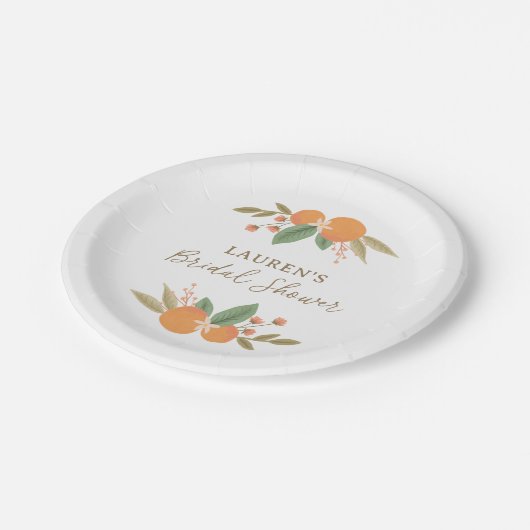Floral Citrus Vrijgezellenfeest Papieren Bordje (Gekanteld)