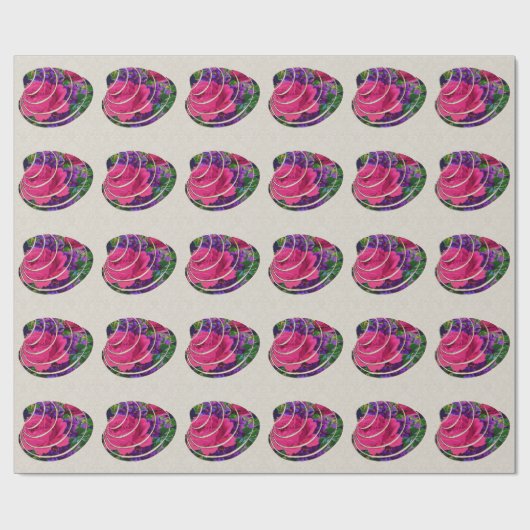 Floral Clamshell Motief Linnen Wrapping Paper Cadeaupapier (Vlak)