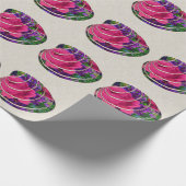 Floral Clamshell Motief Linnen Wrapping Paper Cadeaupapier (Hoek)