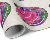 Floral Clamshell Motief Linnen Wrapping Paper Cadeaupapier (Rol Hoek)