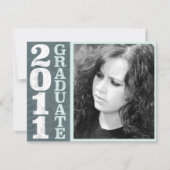 Floral Clarendon Steel 2011 Afstuderen uitnodiging (Voorkant)