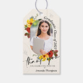 Floral Class of 2024 Foto Afstuderen Dank u Cadeaulabel (Voorkant)