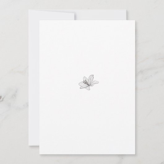 Floral Classic Black & White Wedding Invitation Kaart (Achterkant)