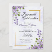 Floral Classic Elegant Vrouwen Afscheidsfeest Kaart (Voorkant)