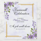 Floral Classic Elegant Vrouwen Afscheidsfeest Wijn Etiket (Enkel label)