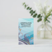 Floral Classic Graphics | Blauw Abstract Visitekaartje (Staand voorkant)