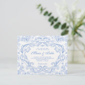 Floral classic vintage wedding  kaart (Staand voorkant)