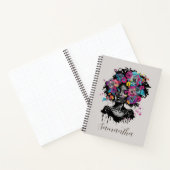 Floral Classy Afro Woman Notitieboek (Binnen)