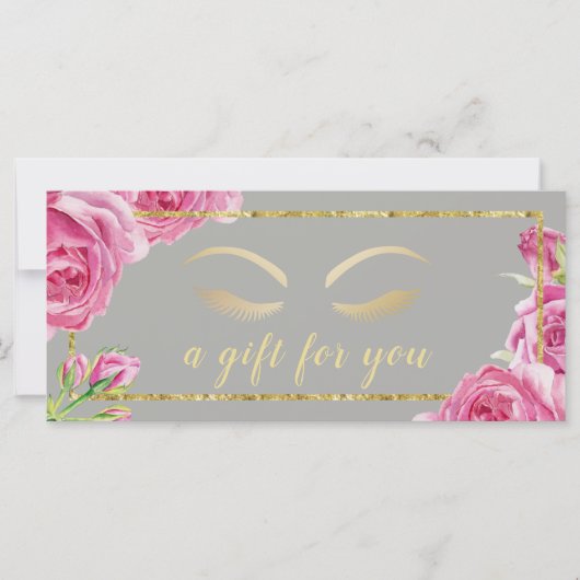 Floral Classy Gray Salon Cadeaubonnen (Voorkant)