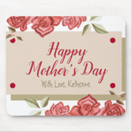 Floral  Classy Happy Mothers Day Roos Groen Muismat